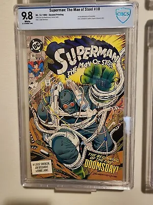 Buy Superman Man Of Steel #18 CBCS 9.8 2nd Print 1st Doomsday Not CGC 1992 • 118.54£