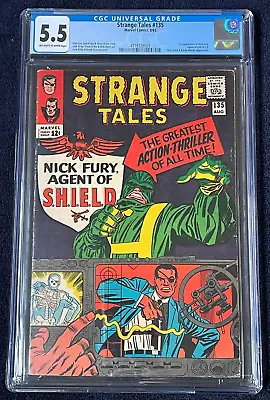 Buy Strange Tales #135 (Aug 1965) ✨ Graded 5.5 OFF-W TO WHITE By CGC ✔ 1st Nick Fury • 158.06£
