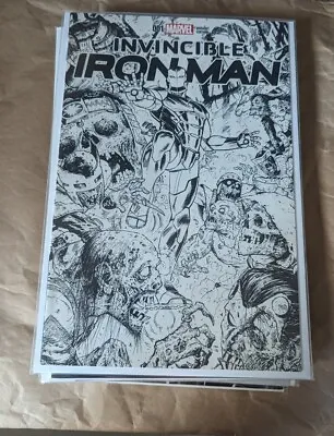 Buy Invincible Iron Man 1 Tony Moore Zombie B/W Sketch Variant 1st Marvel Comics • 15£