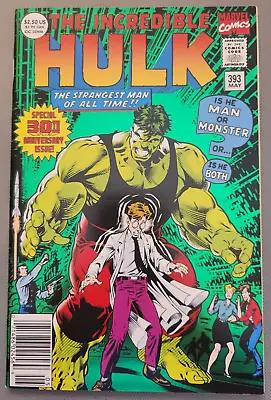 Buy Incredible Hulk 393 1992 Key Issue Newsstand Rare 30th Annivesary Foil*CCC* • 15.84£