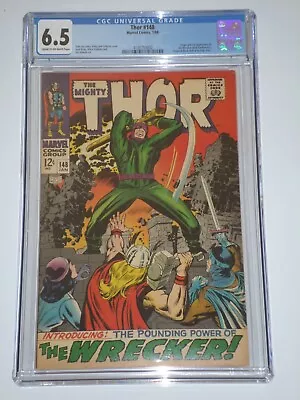 Buy Thor 148 (1968 Marvel) CGC 6.5 1st Appearance Of The Wrecker, Black Bolt Origin • 88.06£