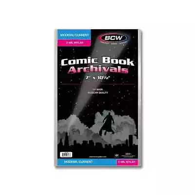 Buy 10 BCW Comic Book Mylar Archivals Bags (Current/Modern)  - 2 MIL Museum Quality • 14.18£