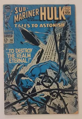 Buy Tales To Astonish #98 Sub-Mariner And Hulk Marvel Comics December 1967 • 11.99£