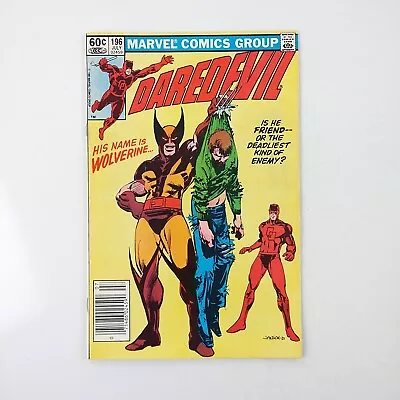 Buy Daredevil #196 Newsstand F/VF 1st Wolverine Team-Up (1983 Marvel Comics) • 11.85£