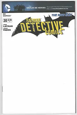 Buy DETECTIVE COMICS 20 BLANK FOR SKETCH VARIANT NM 2013 BATMAN 2011 2nd SERIES • 4.79£