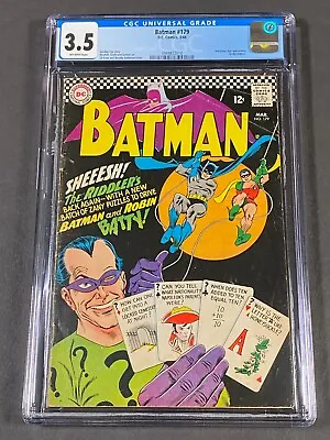 Buy Batman #179 1966 CGC 3.5 3989822018 2nd Silver Age App Of The Riddler • 158.89£