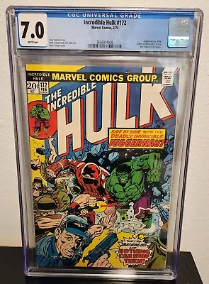 Buy Incredible Hulk #172 CGC 7.0 2/74 Juggernaut Vs Hulk X-men Cameo • 59.30£