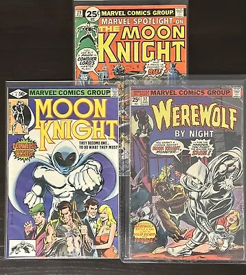 Buy Werewolf By Night #32, Moon Knight #1, Marvel Spotlight #29 Lot 1st Moon Knight • 634.93£