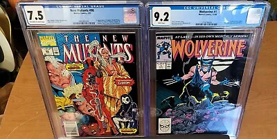 Buy New Mutants #98 Cgc 7.5 Newstand / Wolverine #1 (88) Cgc 9.2 Free Shipping • 283.80£