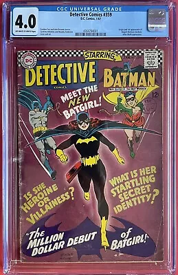 Buy Detective Comics #359 1st Appearance Of Batgirl Barbara Gordon CGC 4.0 Key Issue • 495£