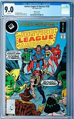 Buy Justice League Of America #158 CGC 9.0 (Sep 1978, DC) Whitman Variant, Ultraa • 50.63£