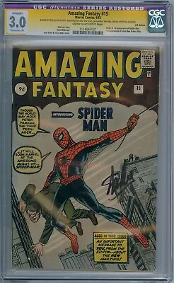 Buy Amazing Fantasy #15 1962 Cgc Signature Series Signed Stan Lee 1st App Spider-man • 23,999.95£