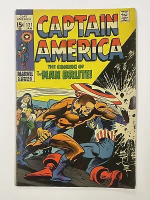 Buy Captain America #121. Jan 1970. Marvel. Vg/fn. 1st Bronze Age! 1st Man-brute! • 25£