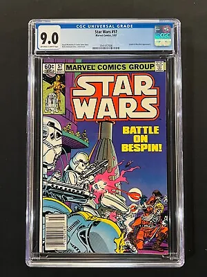 Buy Star Wars #57 CGC 9.0 (1982) – Newsstand Edition - Lobot & Shira Brie App • 40.15£