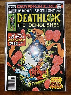 Buy Marvel Spotlight 33. 1977. Features Deathlok The Demolisher. Cents Price. FN • 2.99£