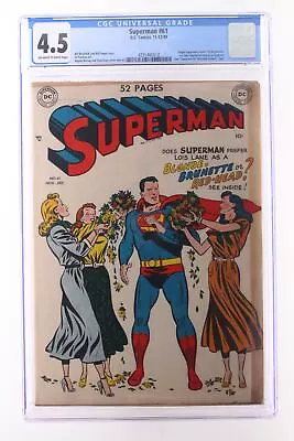 Buy Superman #61 - D.C. Comics 1949 CGC 4.5 Origin Superman Retold. 1st Kryptonite.  • 576.35£