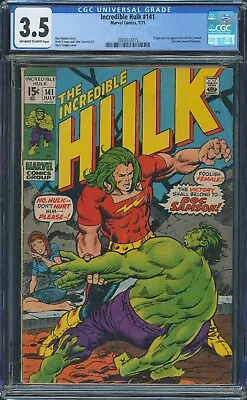 Buy Incredible Hulk # 141 CGC 3.5 VG- 07/1971 1st Appearance & Origin Of Doc Samson • 158.05£