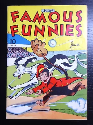 Buy Famous Funnies  #107, FN 6.0, June 1943, Buck Rogers, Baseball Cover  • 59.77£