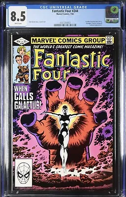 Buy Fantastic Four 244 CGC 8.5 First Frankie Raye Nova White Pages Marvel Key 1982 • 98.79£