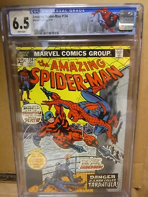 Buy Marvel Comics Amazing Spiderman 134 1st App Tarantula CGC 6.5 Custom Label • 259.99£