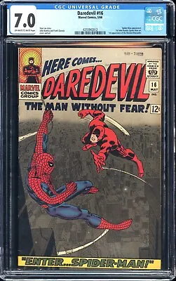 Buy Marvel Daredevil #16 CGC 7.0 OW To White Pages 1966 - First Romita Spider-Man • 328.10£