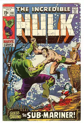 Buy Incredible Hulk #118 7.0 // Battle Of The Hulk Vs The Sub-mariner Marvel 1969 • 79.92£