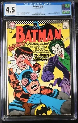 Buy Batman #186 CGC 4.5 OW/WP November 1966 DC • 98.55£