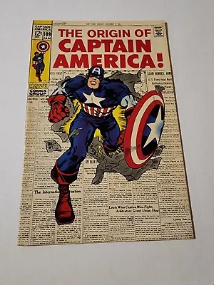 Buy Captain America #109 1969 Key Marvel Comics Origin Retold Kirby Stan Lee • 119.92£