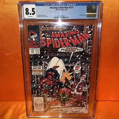 Buy Amazing Spider-Man #314 CGC 8.5 VF+ Todd McFarlane Art Christmas Cover WHITE • 35.62£