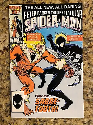 Buy Spectacular Spider-man #116 Vf/nm 9.0 / Sabretooth / Black Suit / Marvel Comic • 11.91£