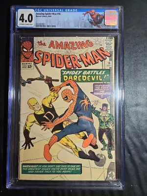 Buy Amazing Spider-man #16 Cgc 4.0/cust. Lab./1st Daredevil Crossover! Ringmaster! • 435.74£