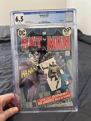 Buy Batman 251 CGC 6.5 DC 1973 Neal Adams Joker Cover White Pages • 470.39£