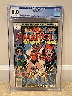 Buy Ms. Marvel #18  CGC 8.0 1st Full Appearance Of MYSTIQUE Comic White Pages ❄️❄️❄️ • 102.93£