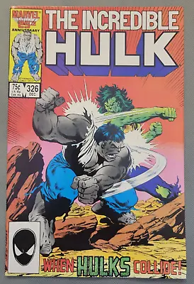 Buy Incredible Hulk 326 1986 Key Issue Battle Of Green Hulk Vs. Gray Hulk *CCC* • 11.83£