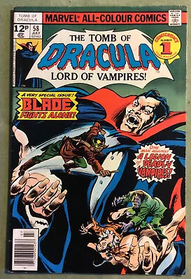 Buy Tomb Of Dracula # 58.  1977.  Bronze Age. Marvel Comics. Blade Fights Alone. • 12£