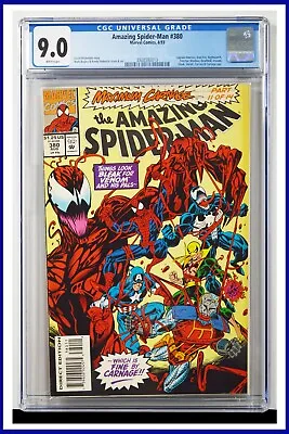 Buy Amazing Spider-Man #380 CGC Graded 9.0 Marvel August 1993 White Pages Comic Book • 56.92£