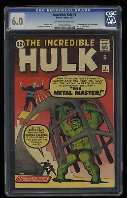 Buy Incredible Hulk #6 CGC FN 6.0 Off White To White 1st Appearance Teen Brigade! • 964.33£