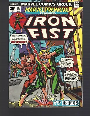 Buy Marvel Comics Marvel Premiere 16 Featuring Iron Fist • 15.89£
