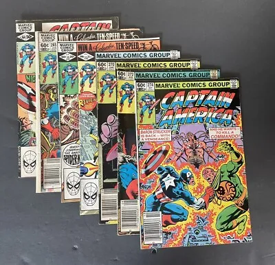 Buy Marvel Comics CAPTAIN AMERICA Vintage Comic Lot Issues #264-266,268,270,272,274 • 56.77£