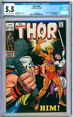 Buy Thor 165 CGC Graded 5.5 FN- 1st Warlock Marvel Comics 1969 • 159.86£