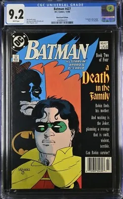 Buy Batman 427 (9.2 NM-) Newsstand Variant-Death In The Family- Pt 2  (1988) • 72.28£