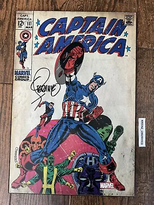 Buy Marvel Captain America #111 Comic Book Wood Wall Plaque SIGNED By JIM STERANKO • 142.31£