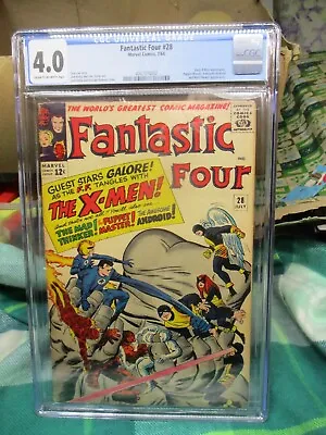 Buy Fantastic Four 28 CGC 4.0 VG July 1964 X-Men Cover & Story • 172.65£