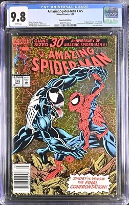 Buy Amazing Spider-man #375 Newsstand CGC 9.8 White Venom App Bagley Art 1993 Marvel • 197.09£