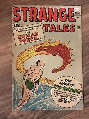 Buy Strange Tales # 107 Sub-Mariner, Human Torch Marvel Comics 1963 Good Shape • 89.87£