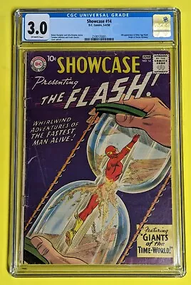 Buy SHOWCASE #14 CGC 3.0 O/W KEY ( FLASH 4th Silver Age Appearance) DC Comics 1958 • 700.38£