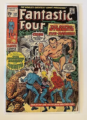 Buy Fantastic Four #102 - Marvel - Magneto Issue - Stan Lee Jack Kirby - 1970 • 59.16£