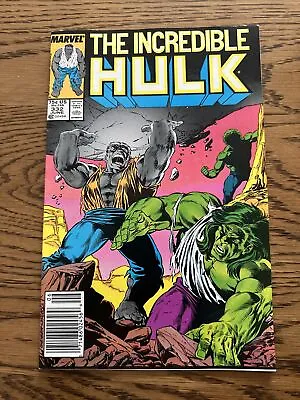 Buy Incredible Hulk #332 (Marvel 1987) McFarlane,  Gray Vs Green Hulk! Newsstand VF • 10.27£