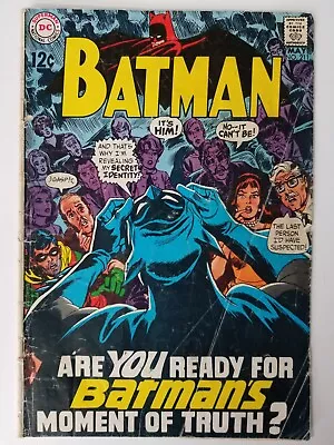 Buy Batman 211 DC Pretty Beat Up But Super Cool Bearded Edition Silver Age 1968 • 9.63£