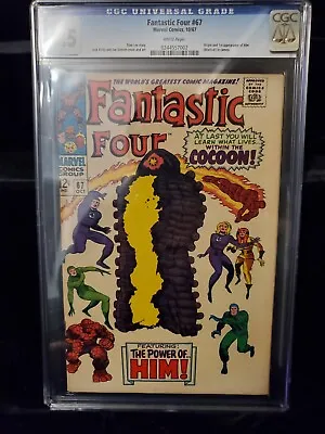 Buy Fantastic Four 67 CGC 8.5, White Pages 1st App Of HIM-Adam Warlock, Cracked Case • 316.72£